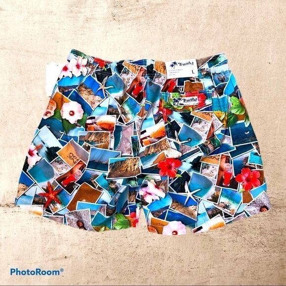 Trunks Surf and Swim Co. Postcard Swim Trunks, L - Picture 2 of 9